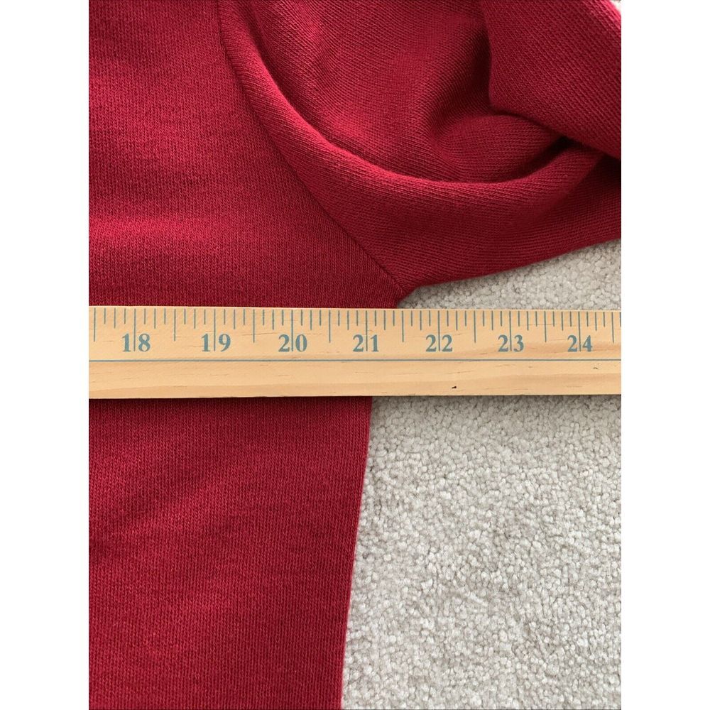 Garan Embroidered Sweater Pullover V Neck Tiger Logo L Red Made in USA Acrylic - Picture 5 of 8